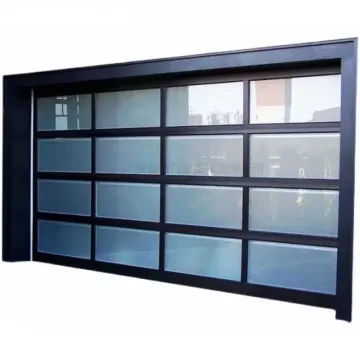 Puerta de garaje seccional de vidrio esmerilado de aluminio